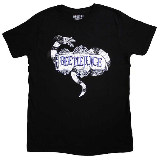 Beetlejuice Unisex T-Shirt: Snake Badge (Black)