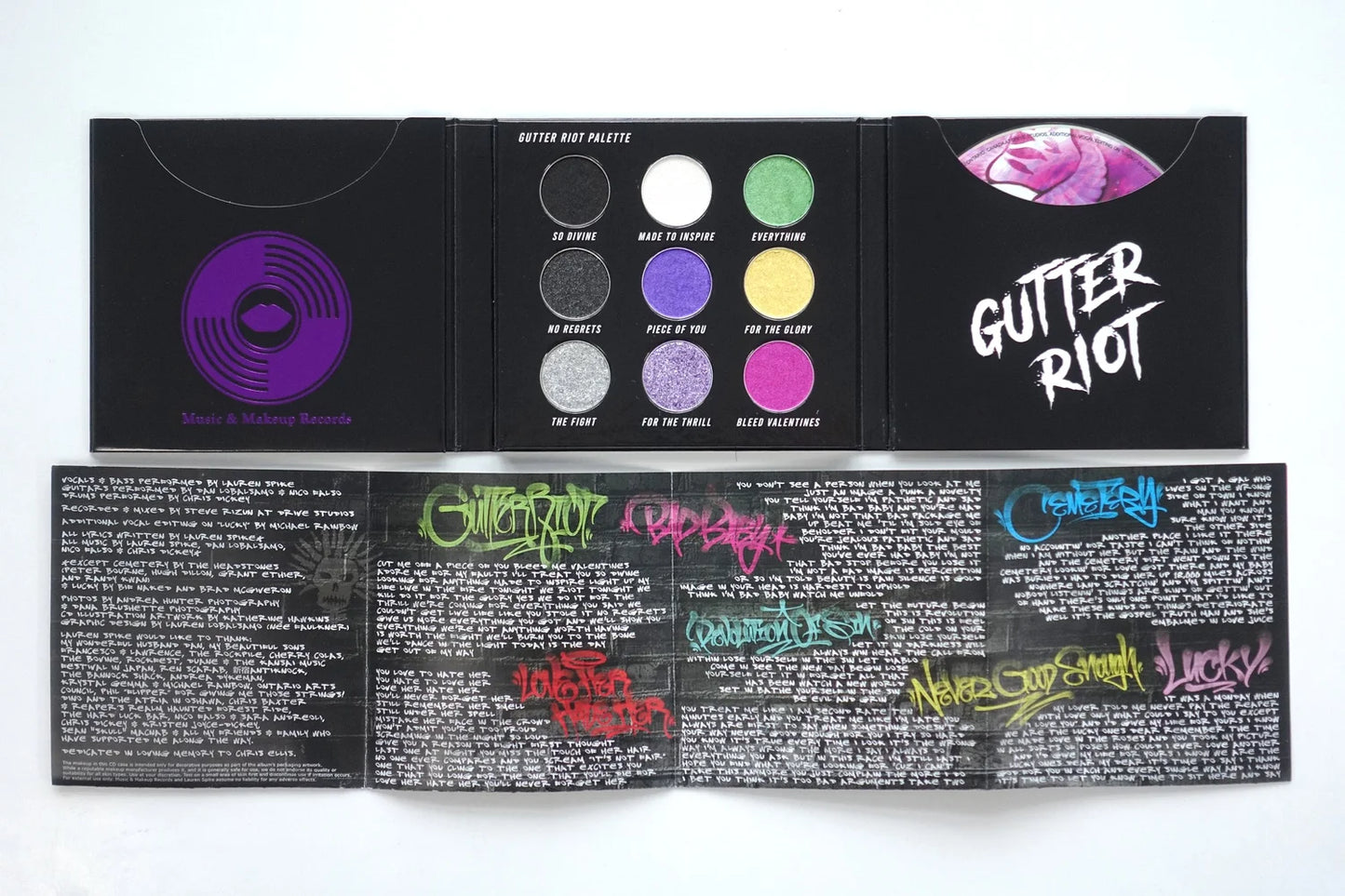 Gutter Riot - Eyeshadow Palette & Never Good Enough CD by Lauren Spike (Purple Metallic Cover)