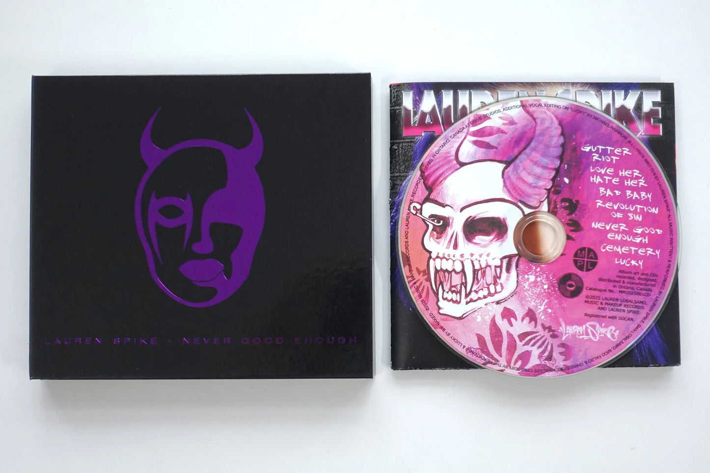 Gutter Riot - Eyeshadow Palette & Never Good Enough CD by Lauren Spike (Purple Metallic Cover)