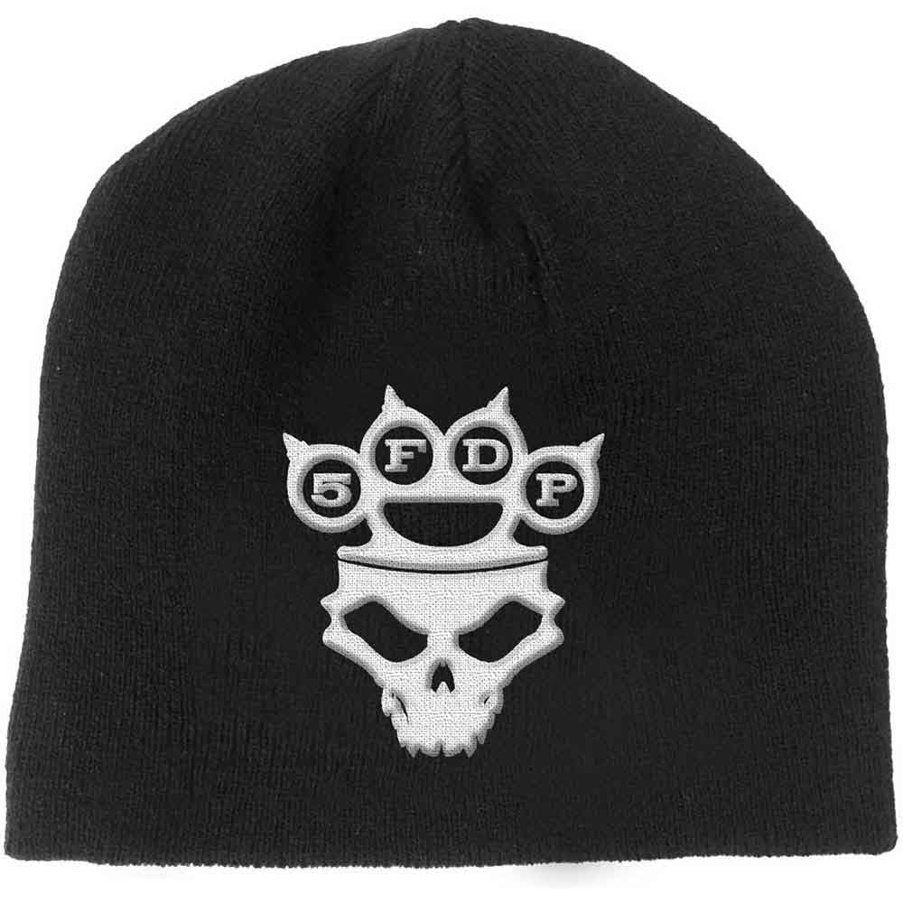 Five Finger Death Punch Unisex Beanie Hat: Knuckle-Duster Logo & Skull (Black)