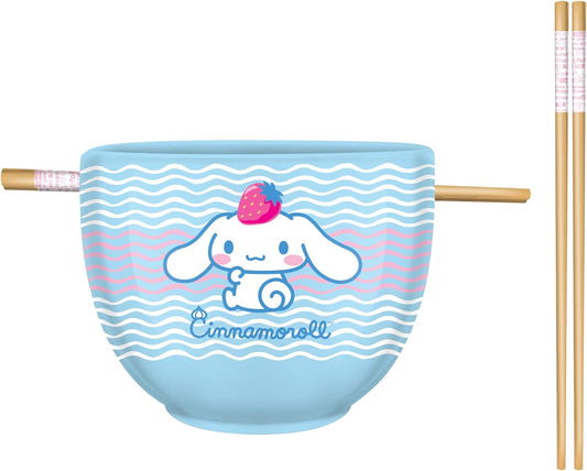 Cinnamoroll Ramen Bowl w’ Chopsticks – Strawberry (Sanrio)