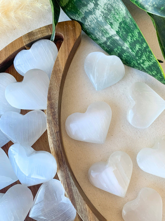 Polished Selenite Heart