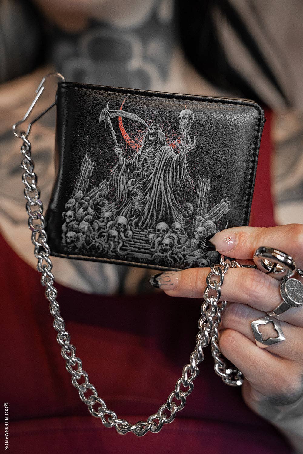 Dark Warlock Bifold Wallet w/ Chain