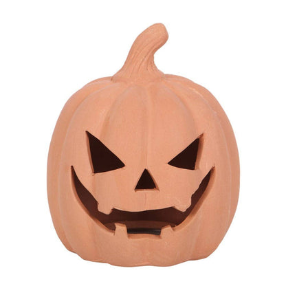 12.5cm Terracotta Halloween Pumpkin Decoration