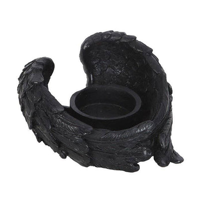 Gothic Raven Wings Halloween Tealight Candle Holder