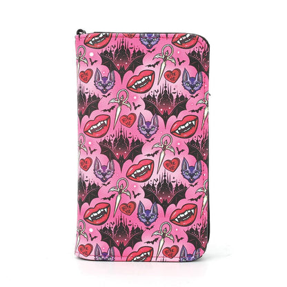 Vampire Smile & Bat Wallet in Vinyl