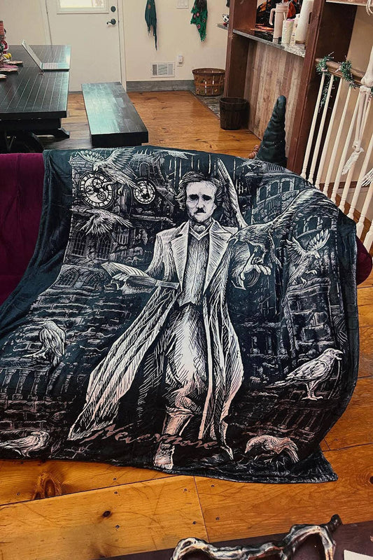 Edgar Allan Poe Throw Blanket