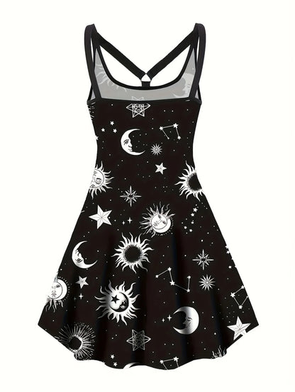 Sun & Moon Gothic Dress – Stretchy & Stylish