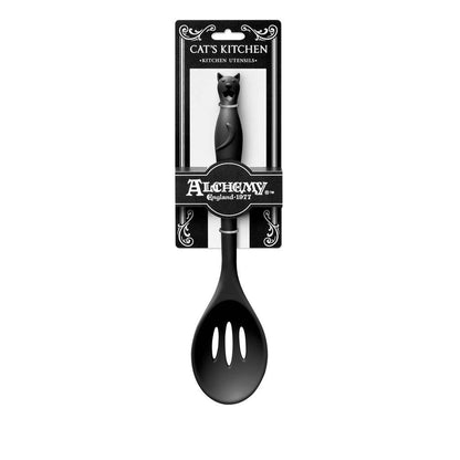 15569 Alchemy Gothic Cat's Kitchen Slotted Spoon