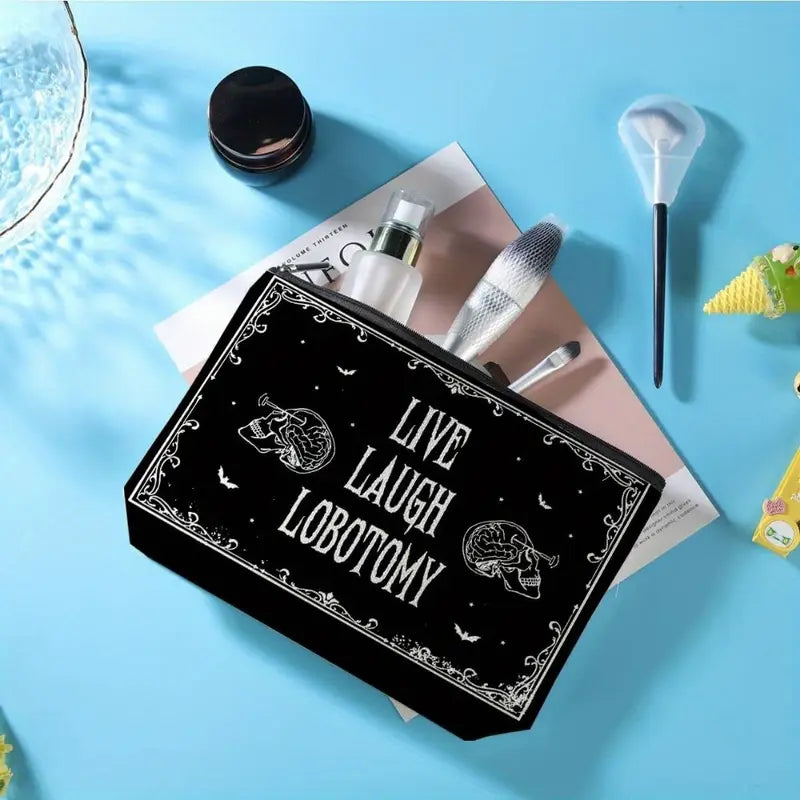 Live, Laugh, Lobotomy Make Up Bag