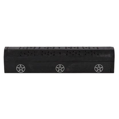 Pentagram Wooden Black Pepper Incense Box Set