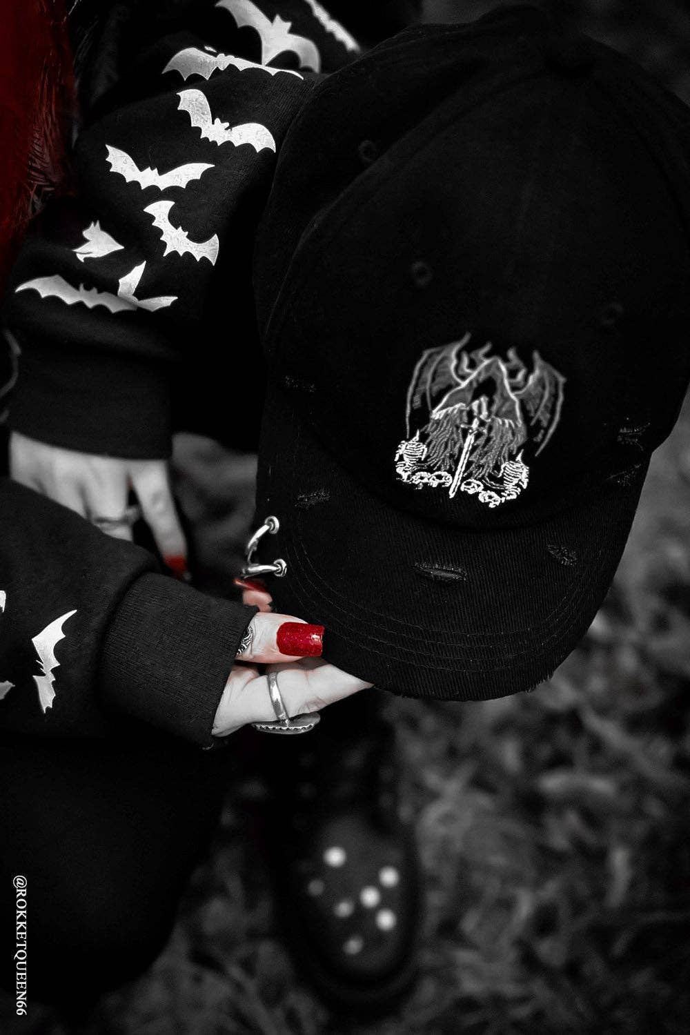 Grim Reaper Pierced Baseball Cap