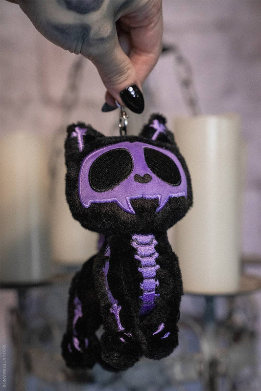 Ultra Violet Skelekitty Plush Keychain