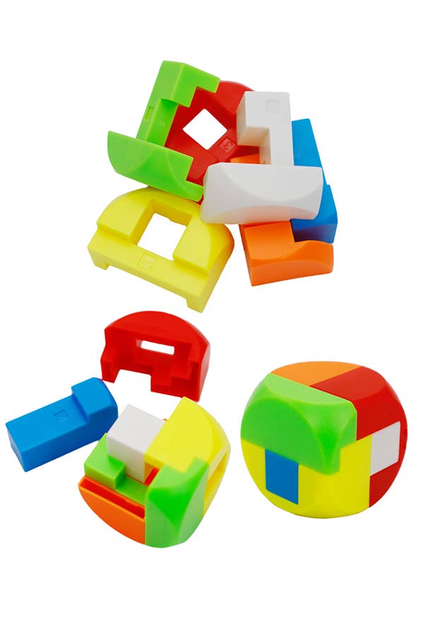 Colorful 3D Geometric Building Block Puzzle Sensory Toy