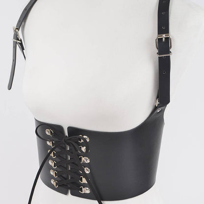 Vegan Leather Corset Harness Belt