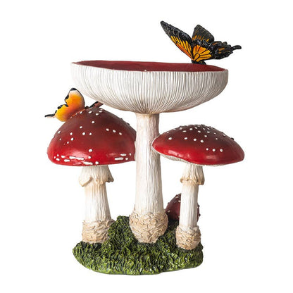 Red Toadstool Mushrooms with Butterflies Home and Garden Decor