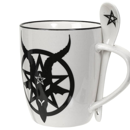 Baphomet Coffee Mug & Spoon Set by Alchemy Gothic UK