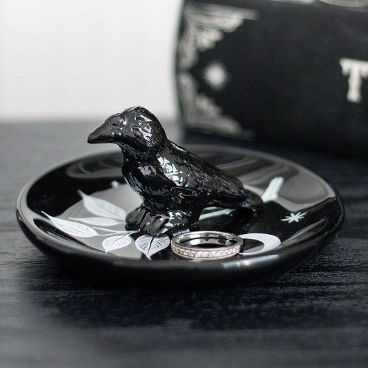 Mystic Raven Gothic Trinket Dish