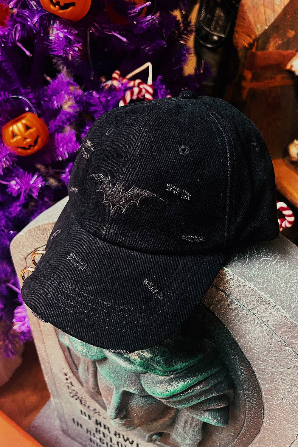 Vampire Bat Pierced Baseball Cap