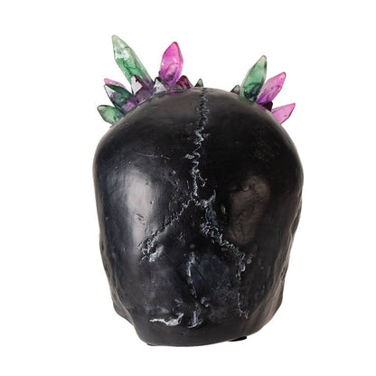 Black Skull with Crystals