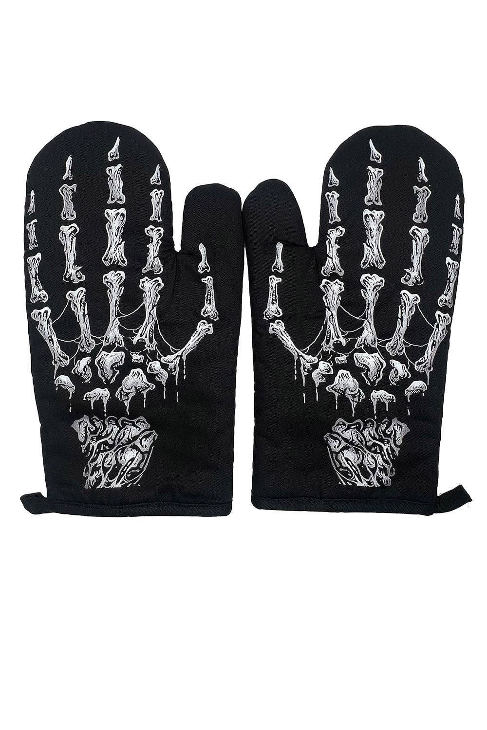 Skeleton Hand Oven Mitts [Set of 2]