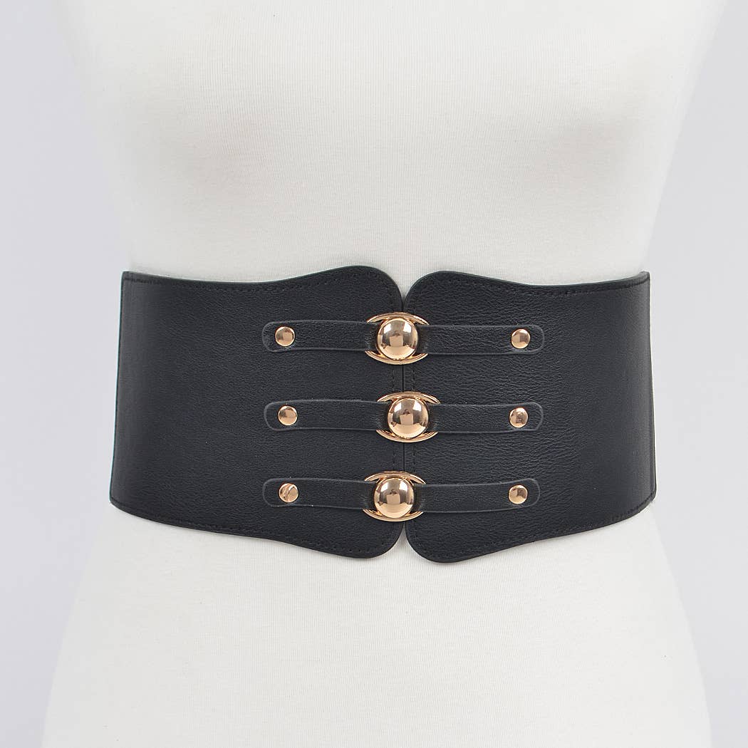 Corset Belt W/three Buckles