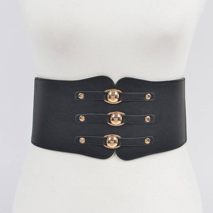 Corset Belt W/three Buckles