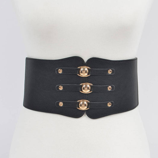 Corset Belt W/three Buckles