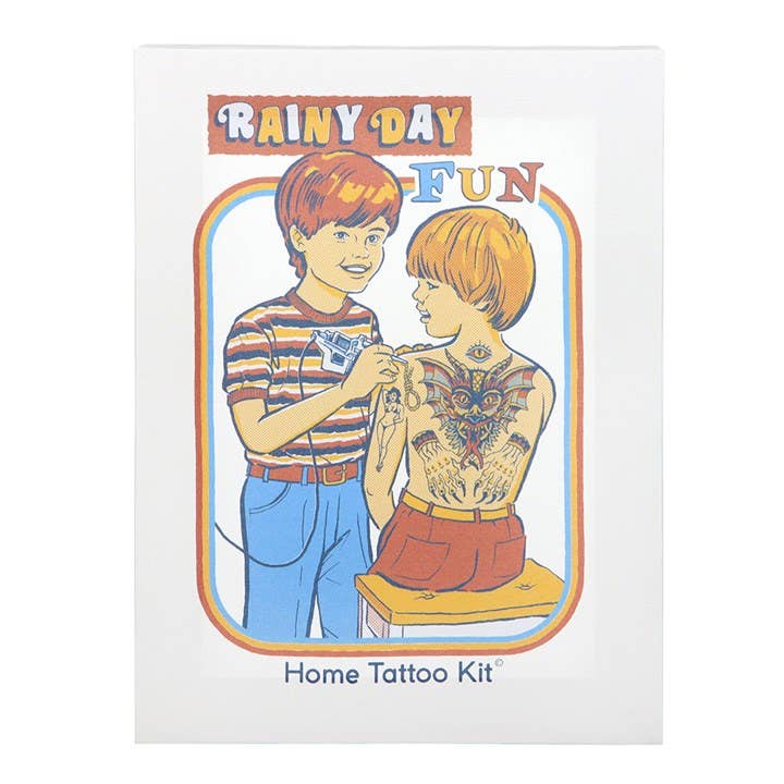 19x25cm Rainy Day Fun Canvas Plaque by Steven Rhodes