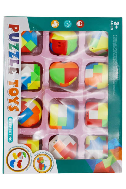 Colorful 3D Geometric Building Block Puzzle Sensory Toy