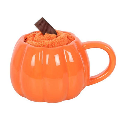 Cute Pumpkin Fall and Autumn Mug and Socks Set