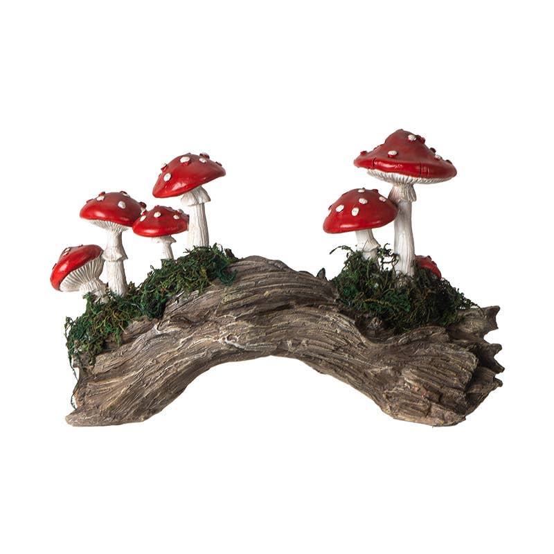 Toadstool Mushroom on Stump Home and Garden Decor