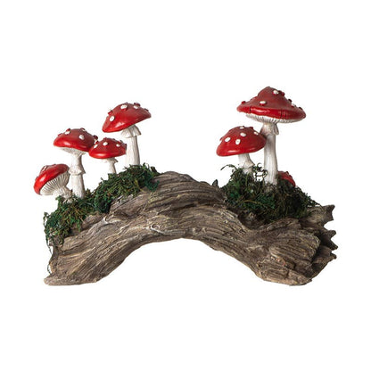 Toadstool Mushroom on Stump Home and Garden Decor